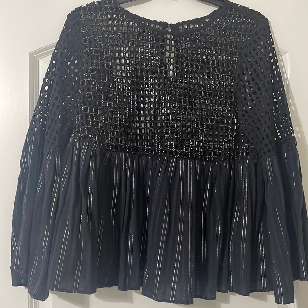 Anthropologie Black Peplum Too